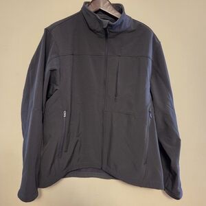 Tumi Tech Soft Shell Jacket Mens XL Gray Polyester Spandex Fleece Lined